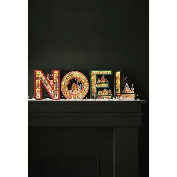 NEW ANTHROPOLOGIE Monogram Wonderland Light-Up Scene Christmas Letter E - Picture 4 of 4